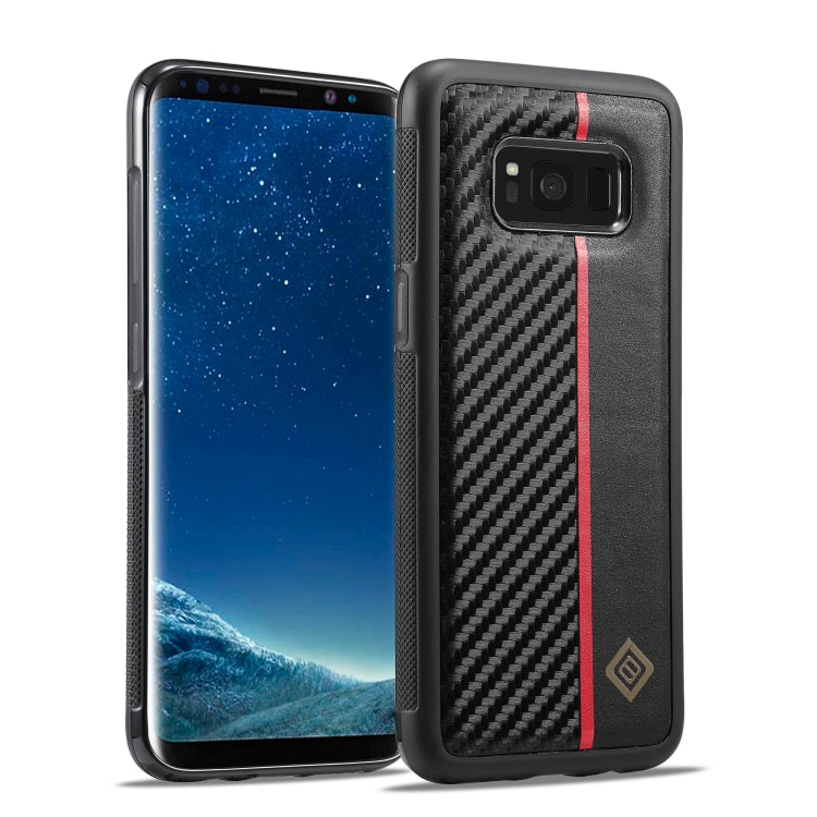 LC.IMEEKE 3 in 1 Carbon Fiber Texture Shockproof Black Phone Case - For Samsung Galaxy S8 - Mos Accessories