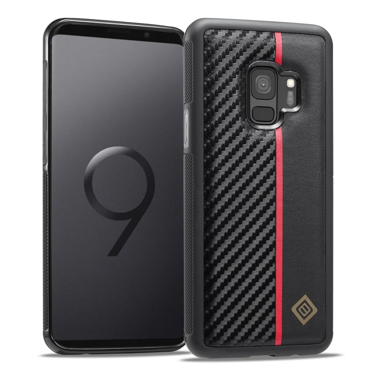 LC.IMEEKE 3 in 1 Carbon Fiber Texture Shockproof Black Phone Case - For Samsung Galaxy S9 - Mos Accessories
