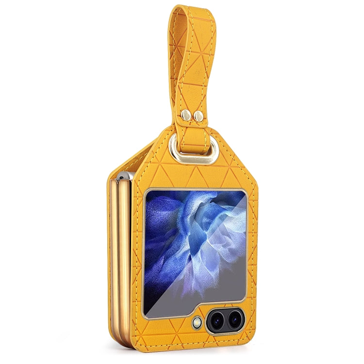 Rocky Series Wristband Holder PC Phone Case Yellow - For Samsung Galaxy Z Flip5 - MosAccessories.co.uk
