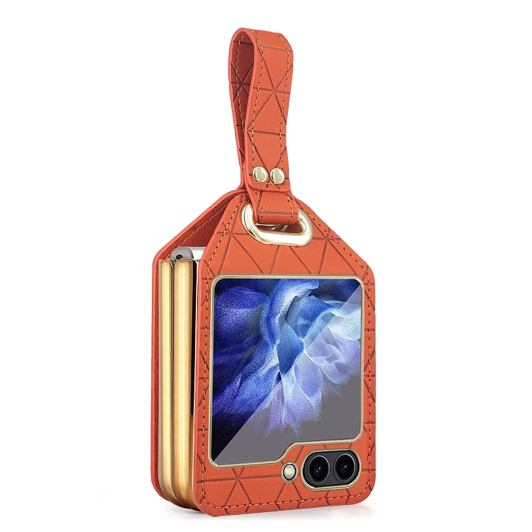 Rocky Series Wristband Holder PC Phone Case Orange - For Samsung Galaxy Z Flip5 - MosAccessories.co.uk