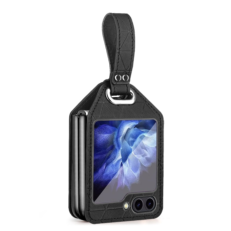 Rocky Series Wristband Holder PC Phone Case Black - For Samsung Galaxy Z Flip5 - MosAccessories.co.uk