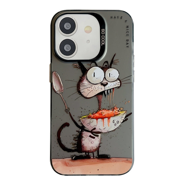 Animal Pattern Oil Painting Series PC + TPU Phone Case for iPhone 11 (Eating Rat) - Mos Accessories