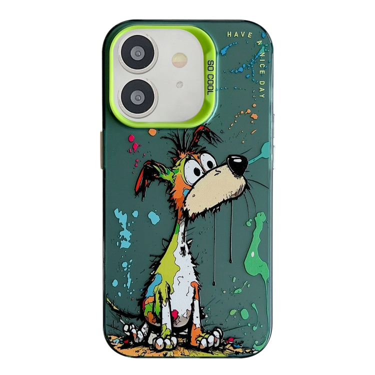 Animal Pattern Oil Painting Series PC + TPU Phone Case for iPhone 11 (Green Dog) - Mos Accessories