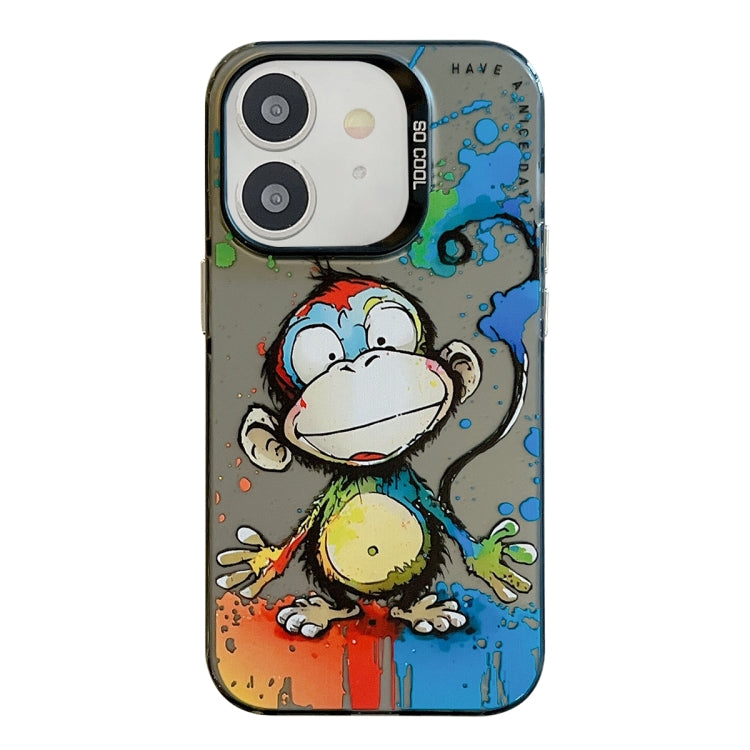 Animal Pattern Oil Painting Series PC + TPU Phone Case for iPhone 11 (Happy Monkey) - Mos Accessories