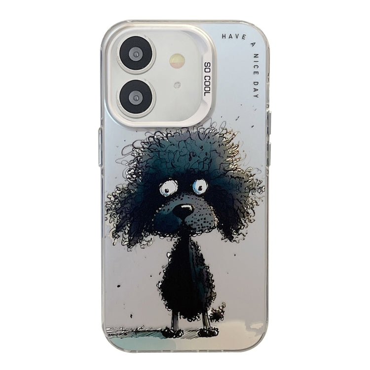Animal Pattern Oil Painting Series PC + TPU Phone Case for iPhone 11 (Black Dog) - Mos Accessories