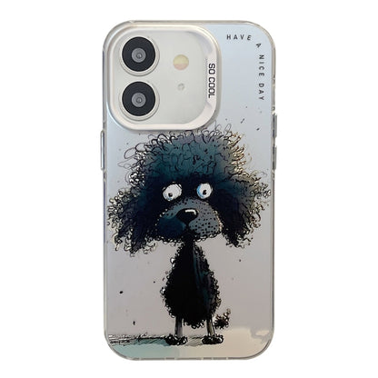 Animal Pattern Oil Painting Series PC + TPU Phone Case for iPhone 11 (Black Dog) - Mos Accessories