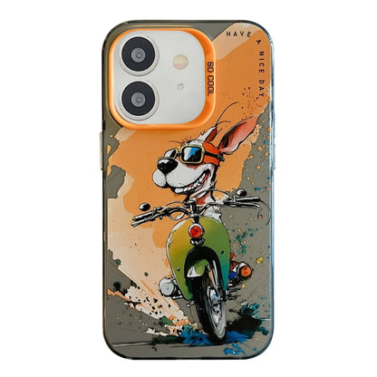 Animal Pattern Oil Painting Series PC + TPU Phone Case for iPhone 11 (Bike Dog) - Mos Accessories