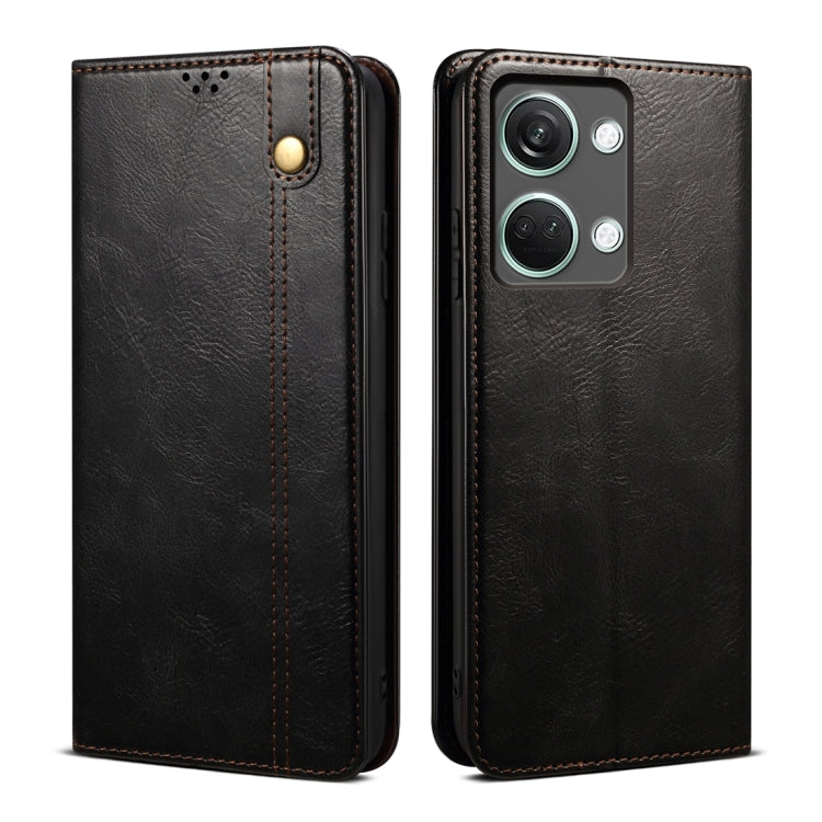 Oil Wax Crazy Horse Texture PU Leather Phone Case - For OnePlus Ace 3 / 12 / Ace 2V / Nord 3