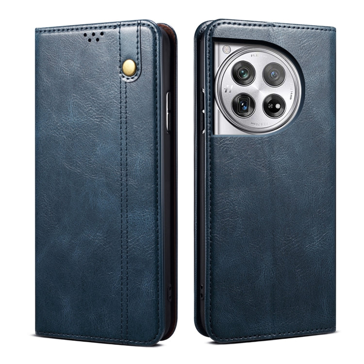 Oil Wax Crazy Horse Texture PU Leather Phone Case - For OnePlus Ace 3 / 12 / Ace 2V / Nord 3
