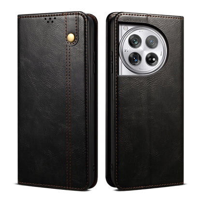Oil Wax Crazy Horse Texture PU Leather Phone Case - For OnePlus Ace 3 / 12 / Ace 2V / Nord 3