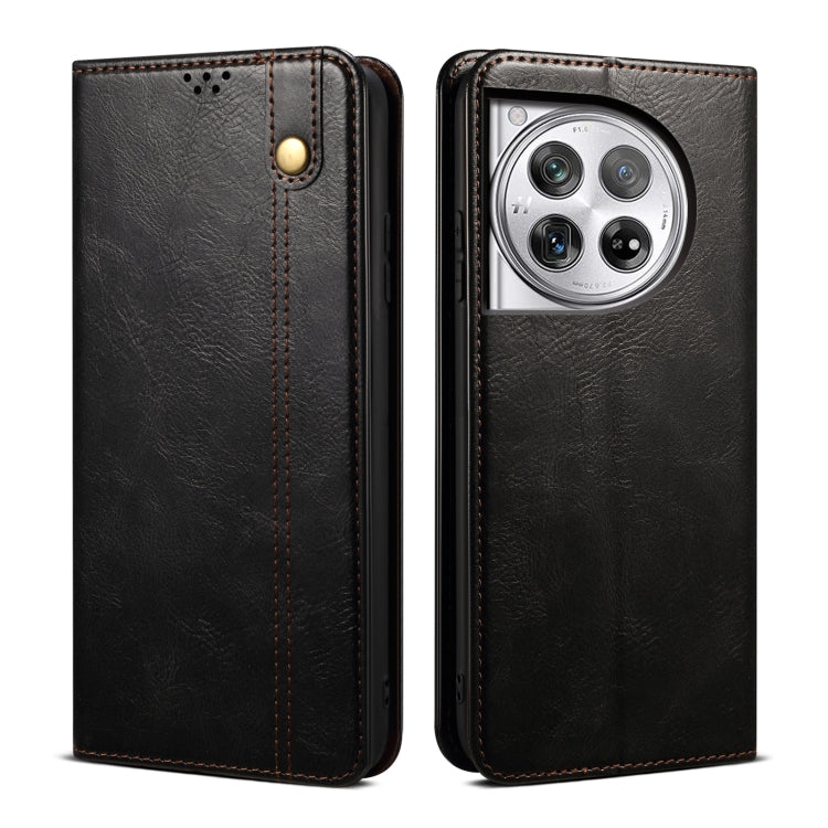 Oil Wax Crazy Horse Texture PU Leather Phone Case - For OnePlus Ace 3 / 12 / Ace 2V / Nord 3