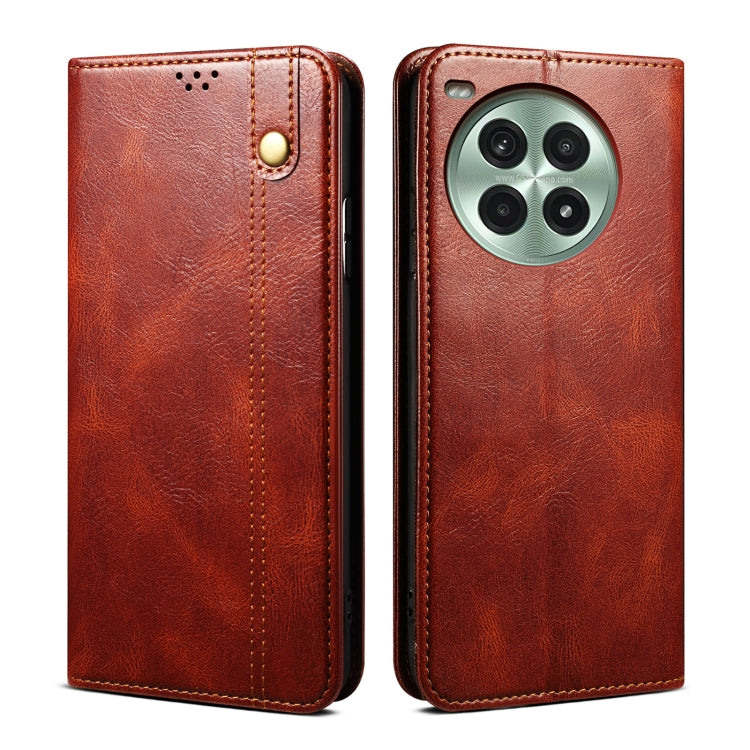 Oil Wax Crazy Horse Texture PU Leather Phone Case - For OnePlus Ace 3 / 12 / Ace 2V / Nord 3