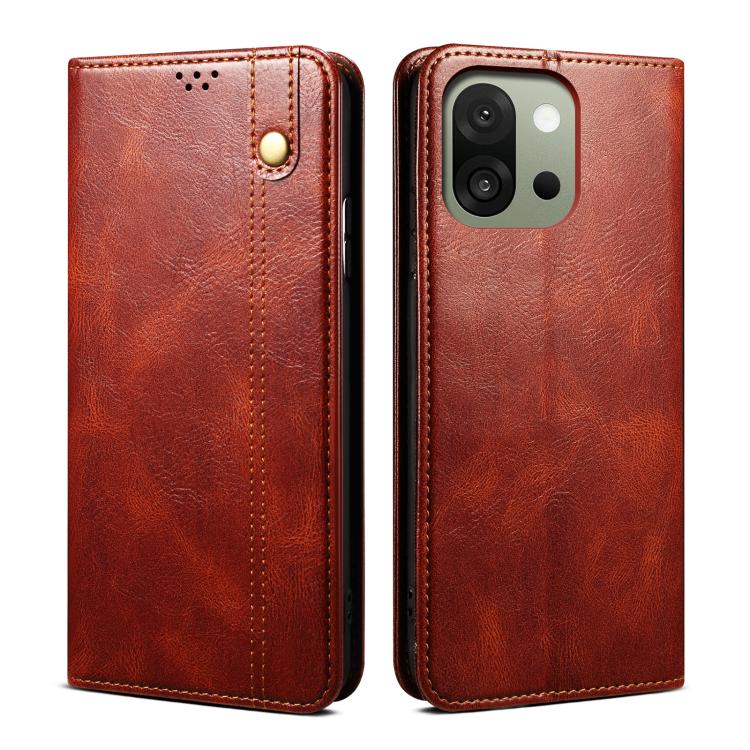Oil Wax Crazy Horse Texture PU Leather Phone Case - For OnePlus 13T / 13 / 4 / Ace 3 Pro / Ace 3V / Nord CE4