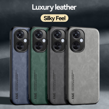 Skin Feel Magnetic PU Leather Back Phone Case - For Oppo K11x / Find X8 Pro / OnePlus Nord CE3 / CE3 Lite