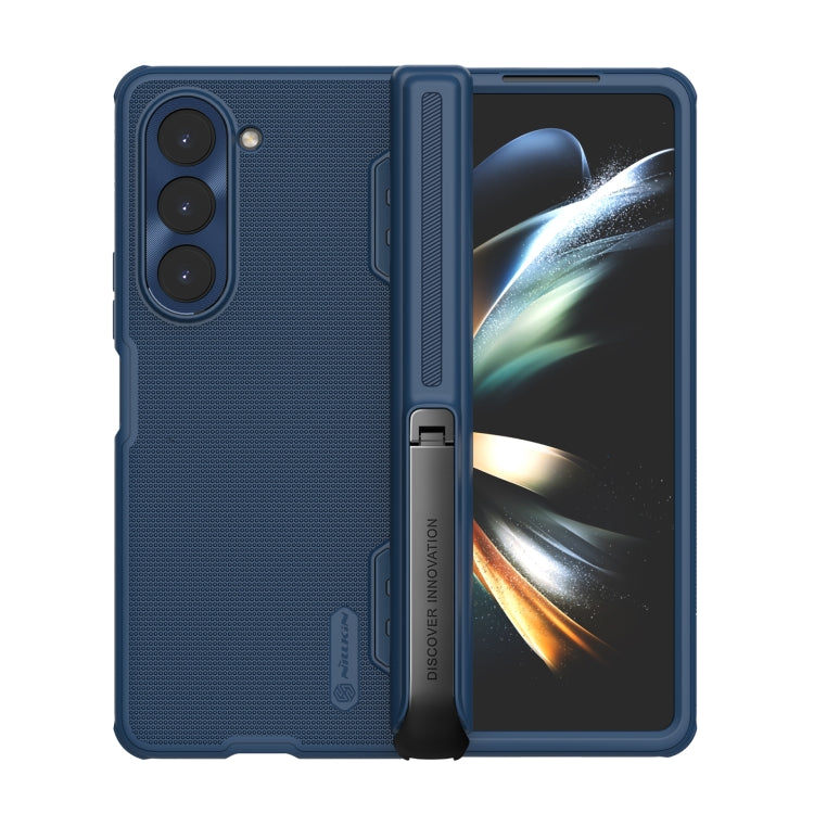 Nillkin Super Frosted Fold PC + TPU Phone Case with Holder (Blue) - For Samsung Galaxy Z Fold5 - MosAccessories.co.uk