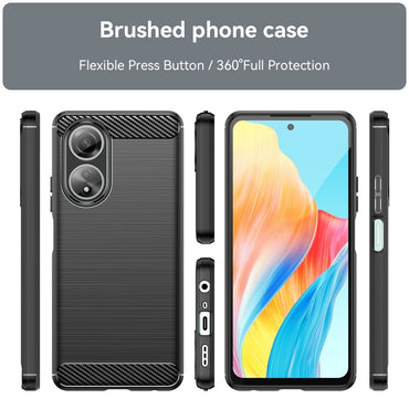 Carbon Fiber Brushed Texture TPU Phone Case - For Oppo A58 4G / K11 5G / Find X8 Pro