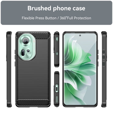 Carbon Fiber Brushed Texture TPU Phone Case - For Oppo Reno11 / A58 4G / A2 Pro / K11 5G / Find X8 Pro