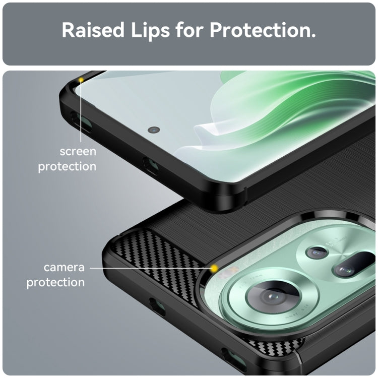 Carbon Fiber Brushed Texture TPU Phone Case - For Oppo Reno11 / A58 4G / A2 Pro / K11 5G / Find X8 Pro