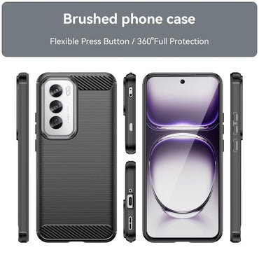 Carbon Fiber Brushed Texture TPU Phone Case - For Oppo Reno12 / Reno12 Pro / A2 Pro / A60 / K12 / F25 Pro / Reno11 / Reno11 F