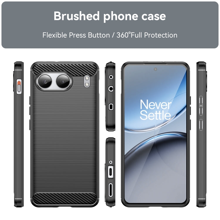 Brushed Texture Carbon Fiber TPU Black Phone Case - For OnePlus Nord 4 at MosAccessories.co.uk