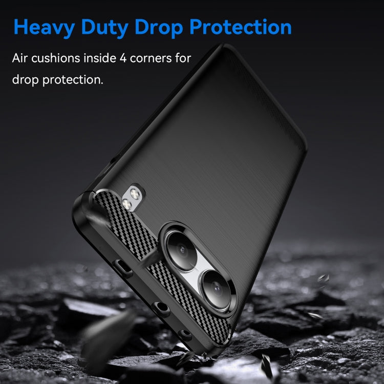 Brushed Texture Carbon Fiber TPU Black Phone Case - For OnePlus Nord 4 at MosAccessories.co.uk