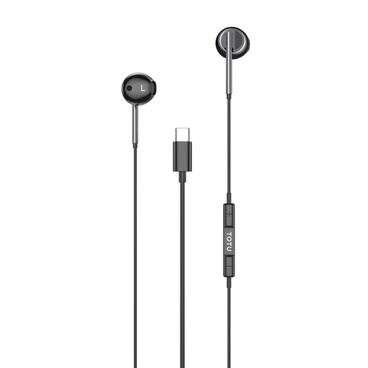 TOTU EP-3 In-Ear Wired Black USB-C Earphones - MosAccessories.co.uk