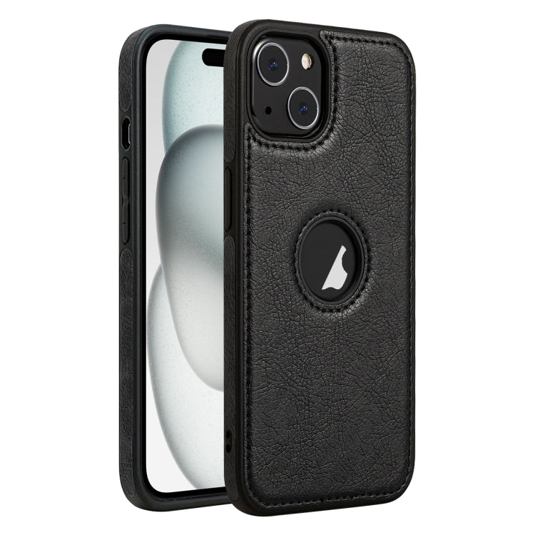 PU Leather Texture Stitching Black Phone Case - For iPhone 15 Plus - MosAccessories