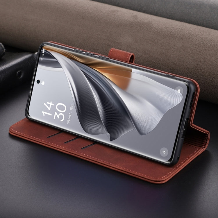 AZNS Skin Feel Calf Texture Flip PU Leather Phone Case - For Oppo Reno10 / 10 Pro / A78 4G / K11x / Find X8 Pro