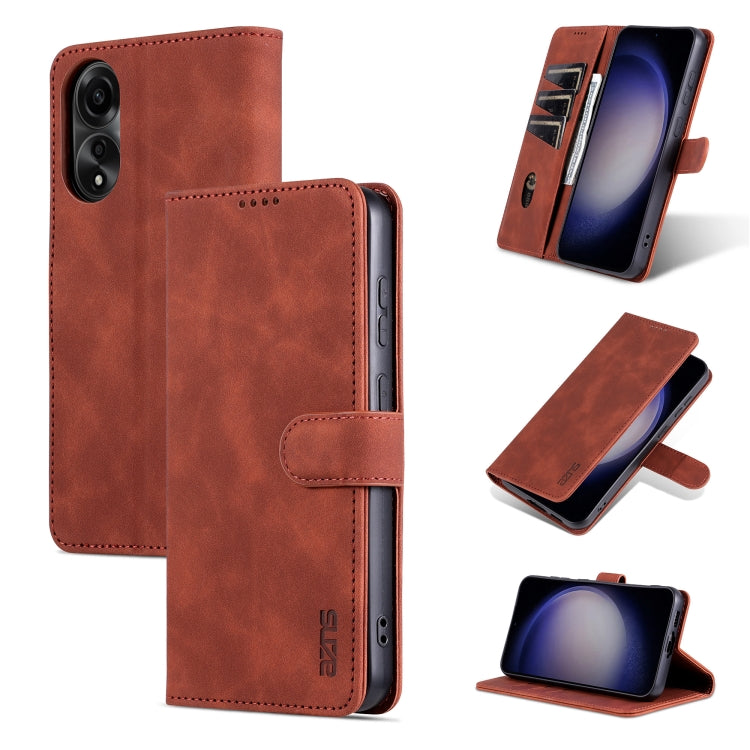 AZNS Skin Feel Calf Texture Flip PU Leather Phone Case - For Oppo Reno10 / 10 Pro / A78 4G / K11x / Find X8 Pro