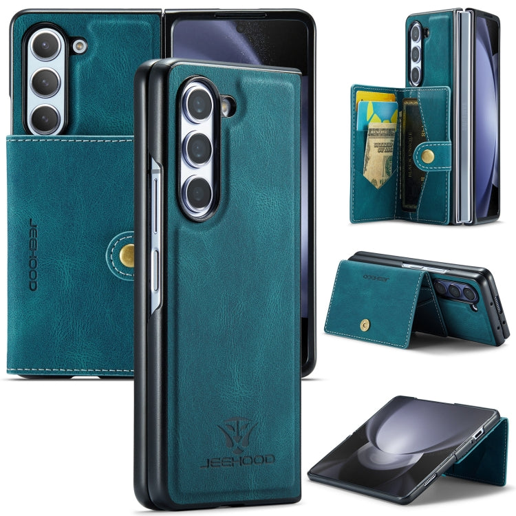 JEEHOOD Retro Magnetic Detachable Wallet Phone Case (Green) - For Samsung Galaxy Z Fold5 - MosAccessories.co.uk