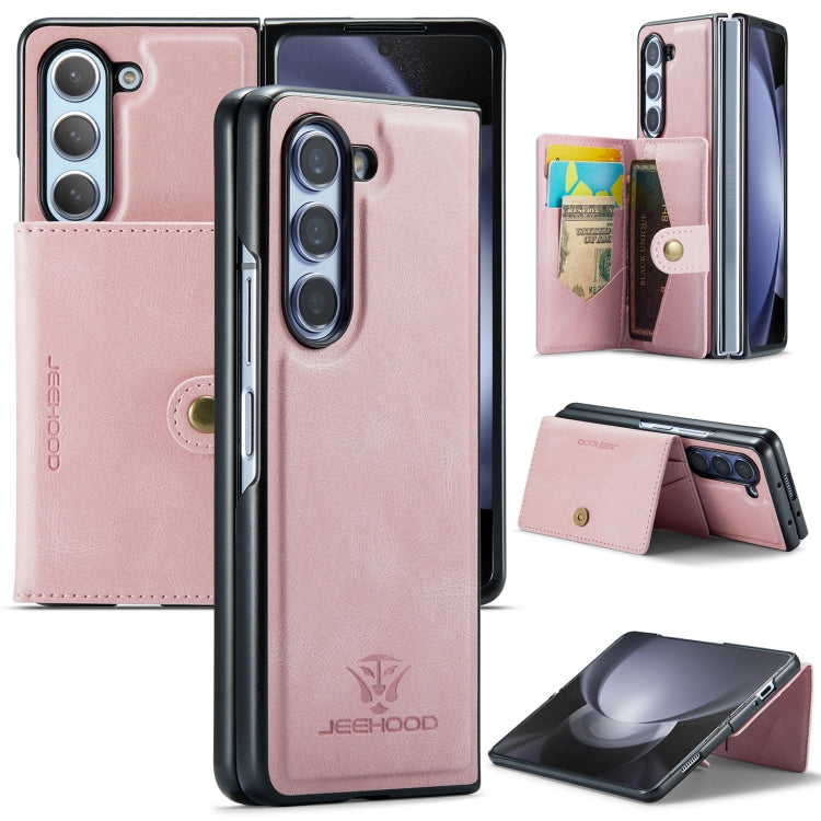 JEEHOOD Retro Magnetic Detachable Wallet Phone Case (Pink) - For Samsung Galaxy Z Fold5 - MosAccessories.co.uk