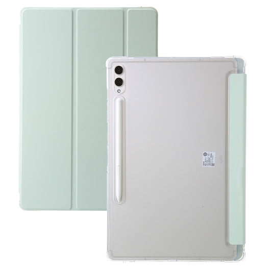 3-Fold Clear Acrylic PU Leather Tablet Case - For Samsung Galaxy Tab S10 FE / S9 FE / S9 / S10 Ultra / A9+