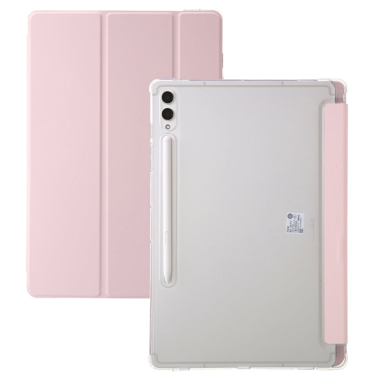 3-Fold Clear Acrylic PU Leather Tablet Case - For Samsung Galaxy Tab S10 FE / S9 FE / S9 / S10 FE+ / S10 Ultra