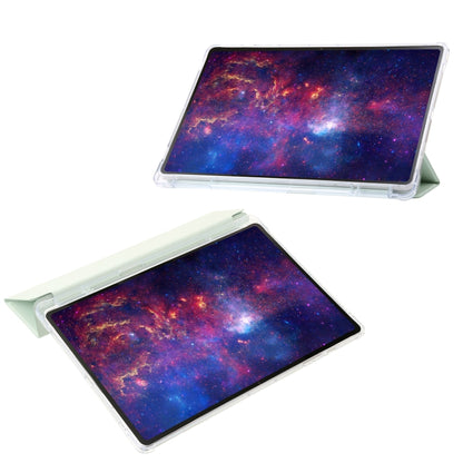 3-Fold Clear Acrylic PU Leather Tablet Case - For Samsung Galaxy Tab S9+