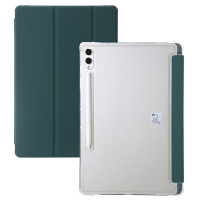 3-Fold Clear Acrylic PU Leather Tablet Case - For Samsung Galaxy Tab S9+