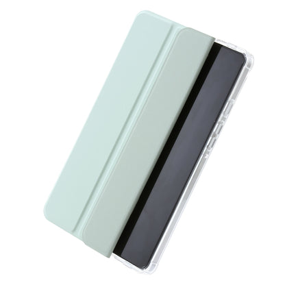 3-Fold Clear Acrylic PU Leather Tablet Case - For Samsung Galaxy Tab S10 FE / S9 FE / S9 / S10 FE+ / S10 Ultra