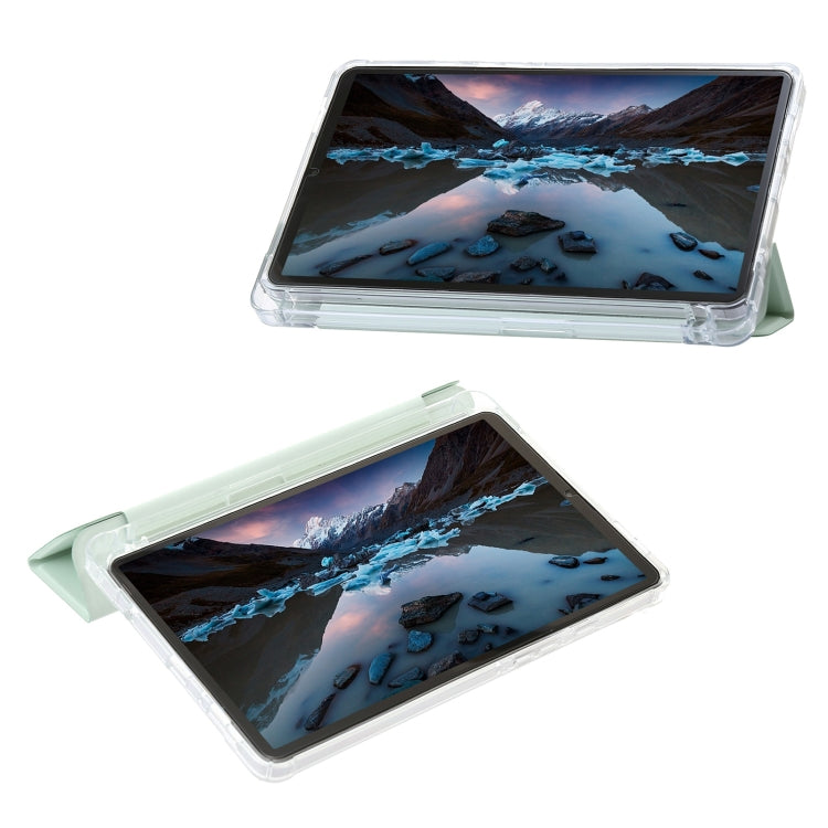 3-Fold Clear Acrylic PU Leather Tablet Case - For Samsung Galaxy Tab S10 FE / S9 FE / S9 / S10 FE+ / S10 Ultra