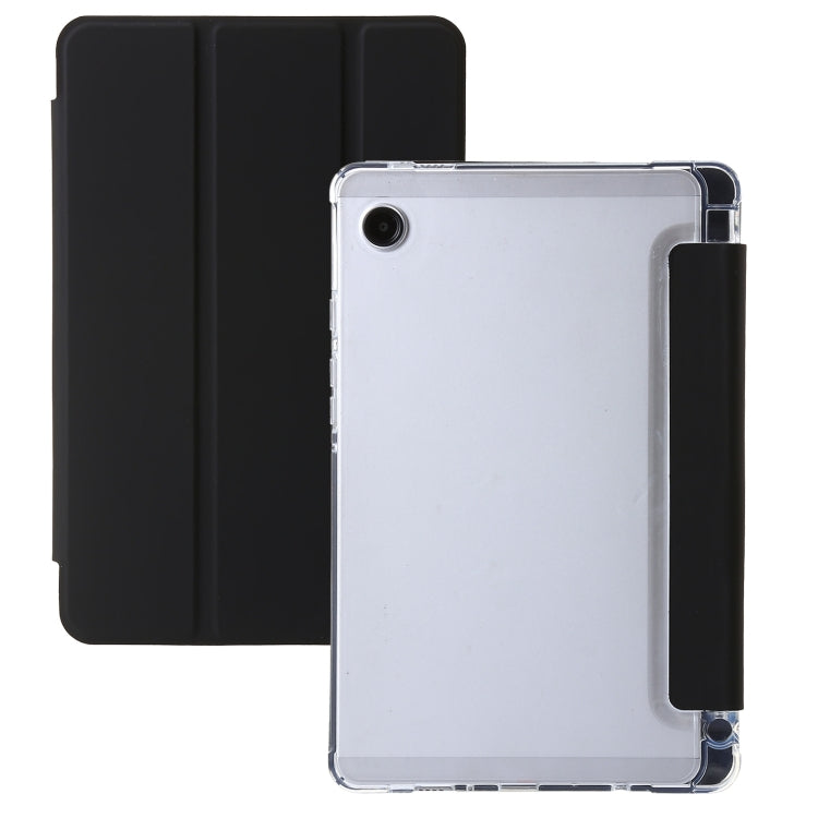 3-Fold Clear Acrylic PU Leather Tablet Case - For Samsung Galaxy Tab A9 / A9+ / S9 Ultra / S8 Ultra