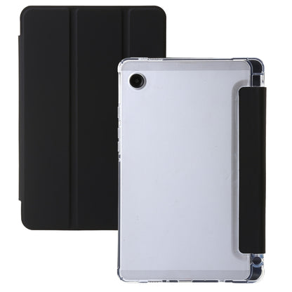 3-Fold Clear Acrylic PU Leather Tablet Case - For Samsung Galaxy Tab A9 / A9+ / S9 Ultra / S8 Ultra