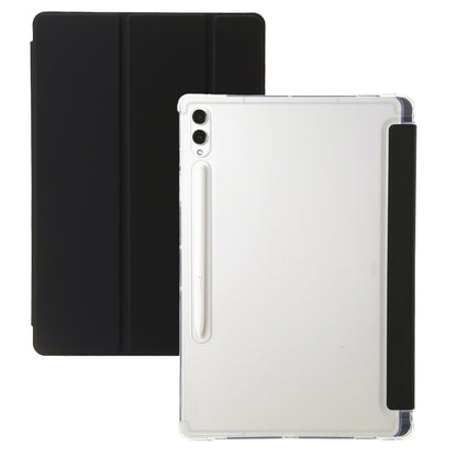 3-Fold Clear Acrylic PU Leather Tablet Case - For Samsung Galaxy Tab A9 / A9+ / S9 Ultra / S8 Ultra