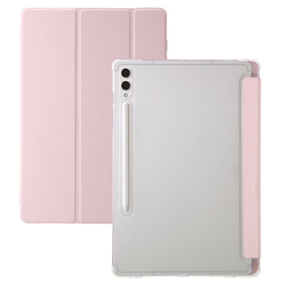 3-Fold Clear Acrylic PU Leather Tablet Case - For Samsung Galaxy Tab S10 FE / S9 FE / S9 / S10 Ultra / A9+
