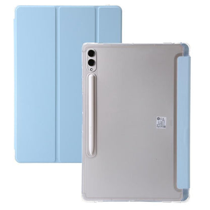 3-Fold Clear Acrylic PU Leather Tablet Case - For Samsung Galaxy Tab S10 FE / S9 FE / S9 / S10 Ultra / A9+