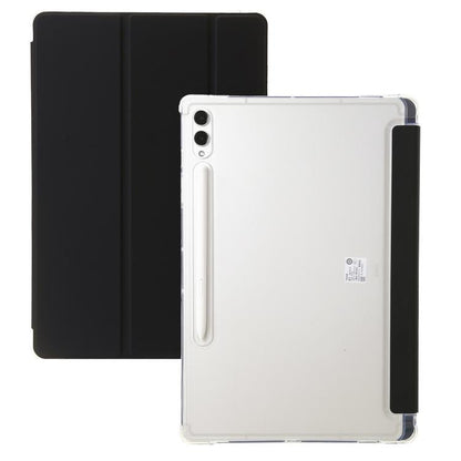 3-Fold Clear Acrylic PU Leather Tablet Case - For Samsung Galaxy Tab S10 FE / S9 FE / S9 / S10 Ultra / A9+