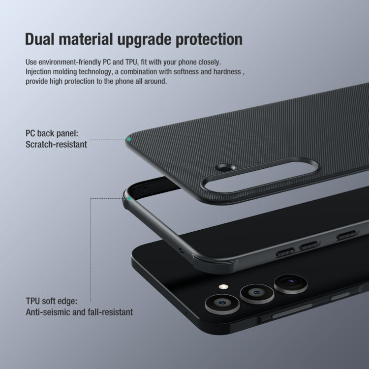 Nillkin Super Frosted Shield Pro PC + TPU Black Case - For Samsung Galaxy A55 - MosAccessories.co.uk