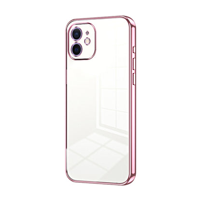 Transparent Plating Fine Hole Phone Case - For iPhone 12 (Pink) - Mos Accessories