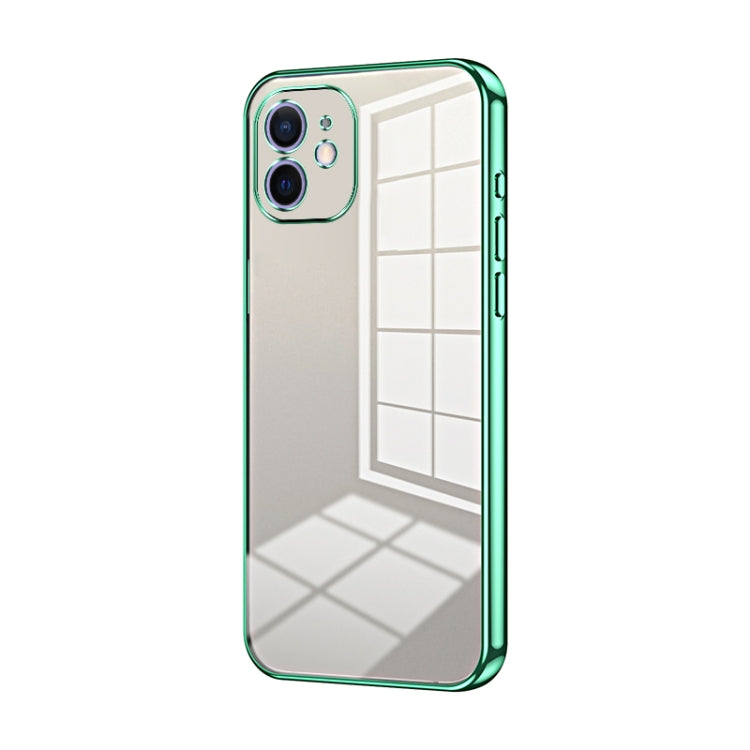 Transparent Plating Fine Hole Phone Case - For iPhone 12 (Green) - Mos Accessories