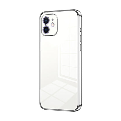 Transparent Plating Fine Hole Phone Case - For iPhone 12 (Silver) - Mos Accessories