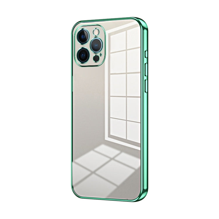 Transparent Plating Fine Hole Phone Case - For iPhone 12 Pro / 12 Pro Max (Green) - Mos Accessories