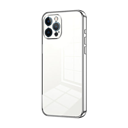 Transparent Plating Fine Hole Phone Case - For iPhone 12 Pro / 12 Pro Max (Silver) - Mos Accessories