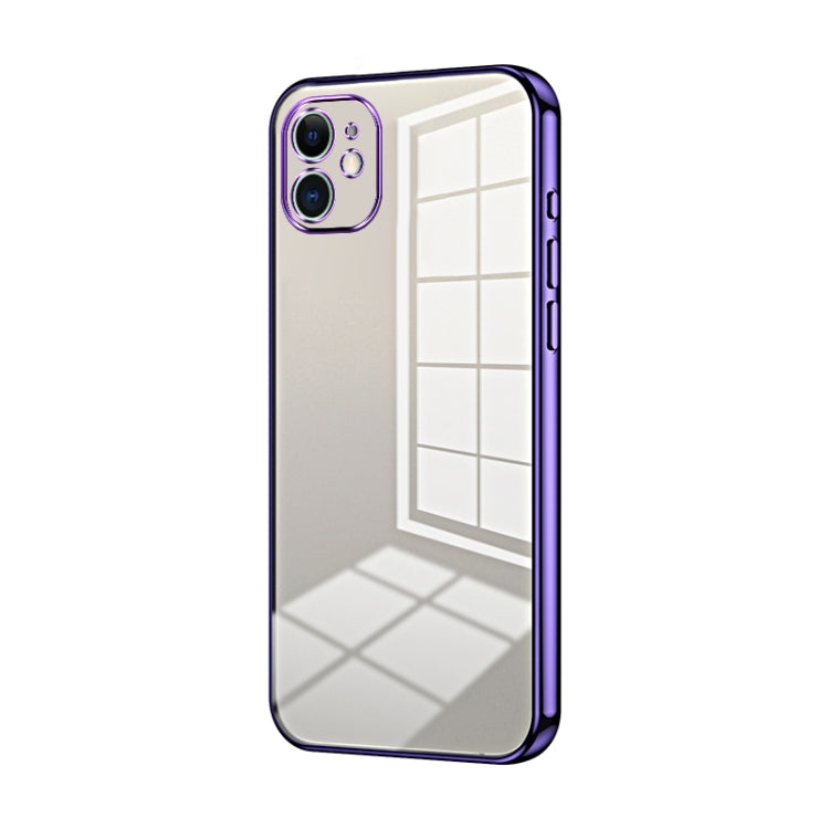 Transparent Plating Fine Hole Phone Case - For iPhone 11 (Purple) - Mos Accessories